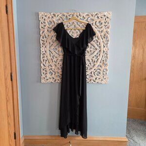 Baltic Born Ramona Black Maxi Dress Size Large High Low Hem